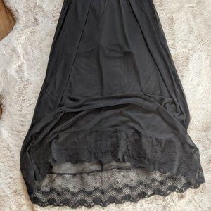 GORGEOUS BLACK SHEER SLEEVELESS DRESS -BEAUTIFUL FOR ANY FORMAL OR SPECIAL EVENT
